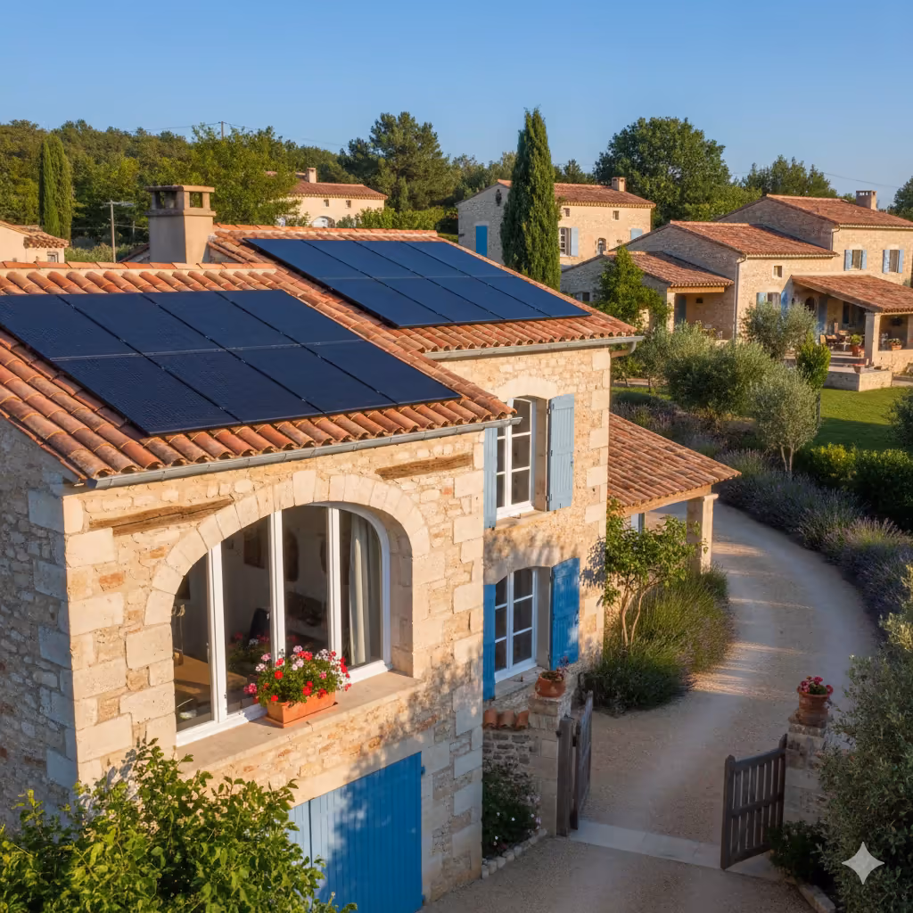 Installation de panneaux solaires sur une toiture à Manosque